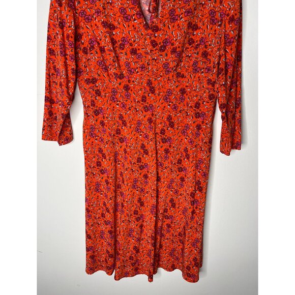 Old Navy Dress Womens Maternity Medium Floral Mini Boho Orange Pink Casual Work - Picture 3 of 12